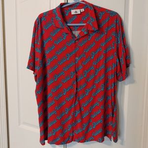 Walt Disney World Red Button Down Tshirt